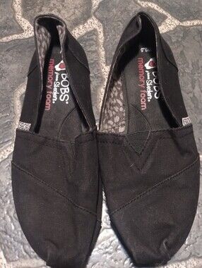 BOBS from SKECHERS black slip on women's shoes 6.5